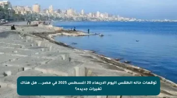 توقعات حالة الطقس اليوم الأربعاء 20 أغسطس 2025 في مصر… هل هناك تغيرات جديدة؟